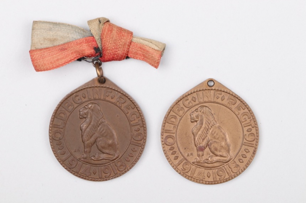 Oldenburg - 2 + Infantry Regiment No. 91 Medal