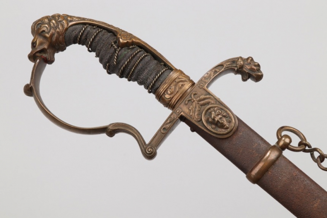 Imperial Germany - Lion's head sabre with engraved blade