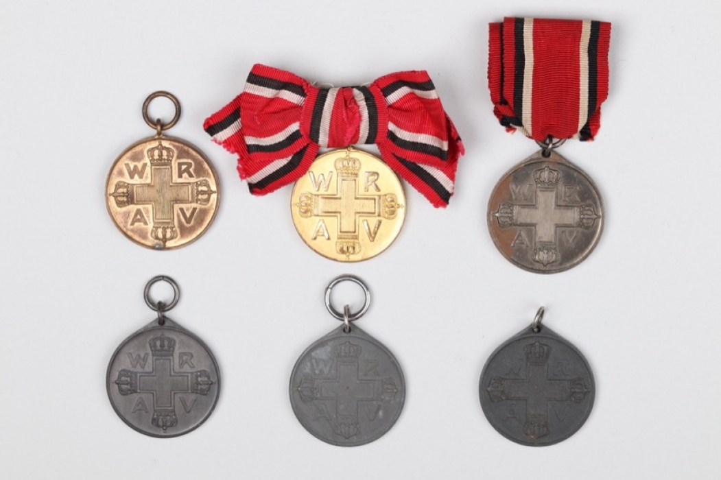 6 + Prussian Red Cross Medals 3rd Class 1898