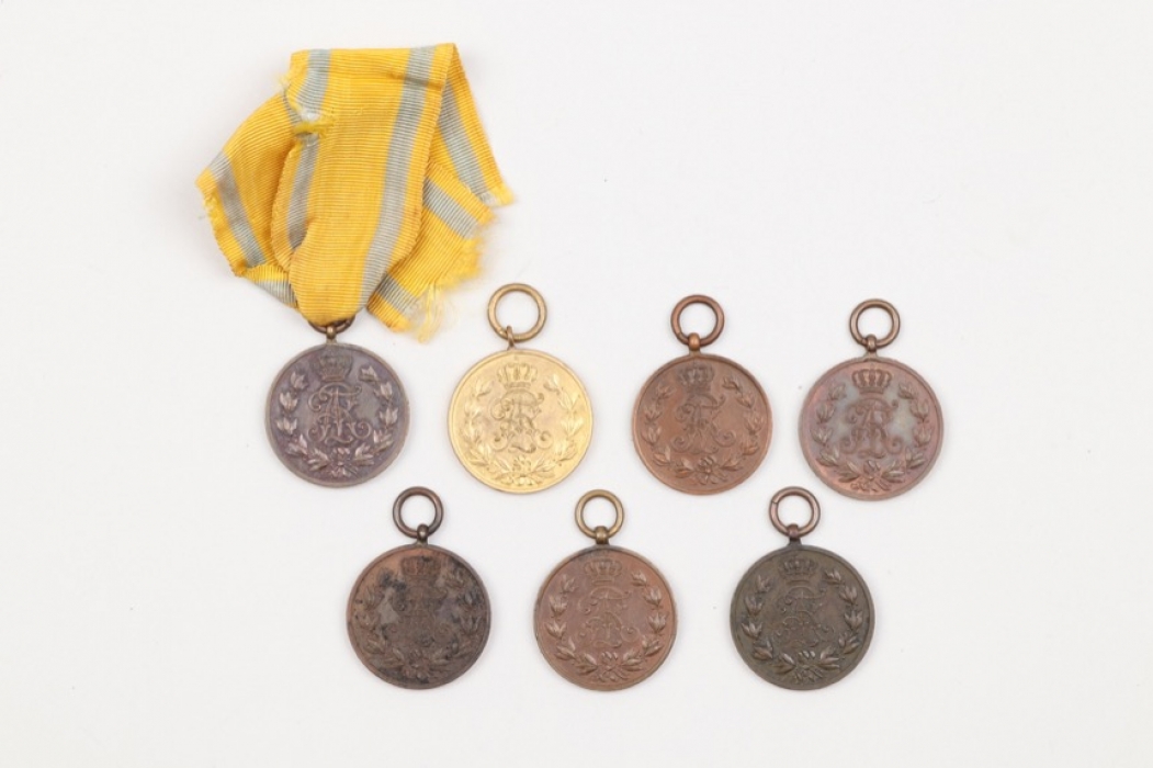 Saxony - Seven Frederick Augustus Medals in bronze