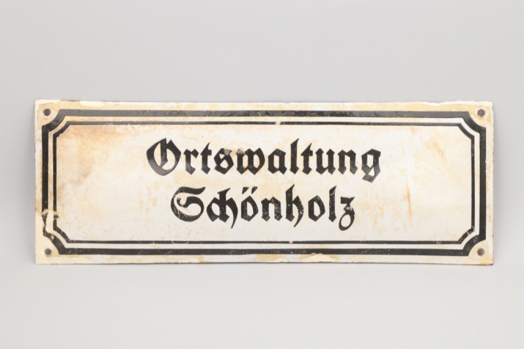NSDAP Ortsverwaltung Schönholz enamel sign