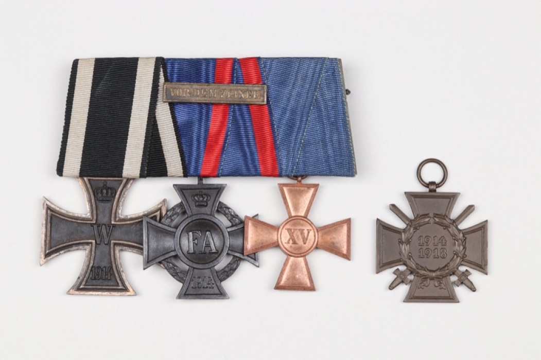 WW1 3-place medal to Iron Cross recipient