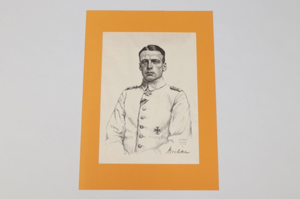 Oswald Boelcke lithograph print - O. Graf