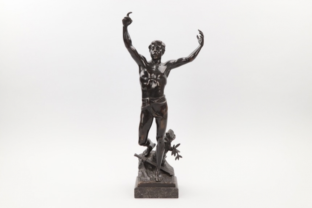 Bronze figure of an athlete