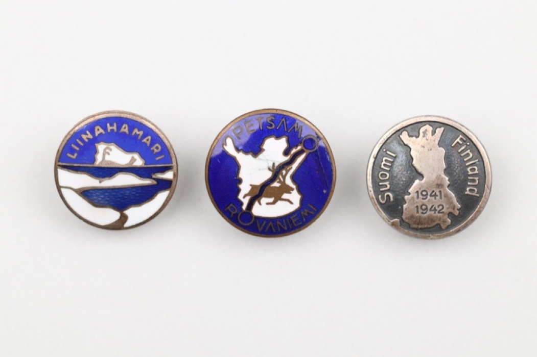 3 Finish WWII enamel badges
