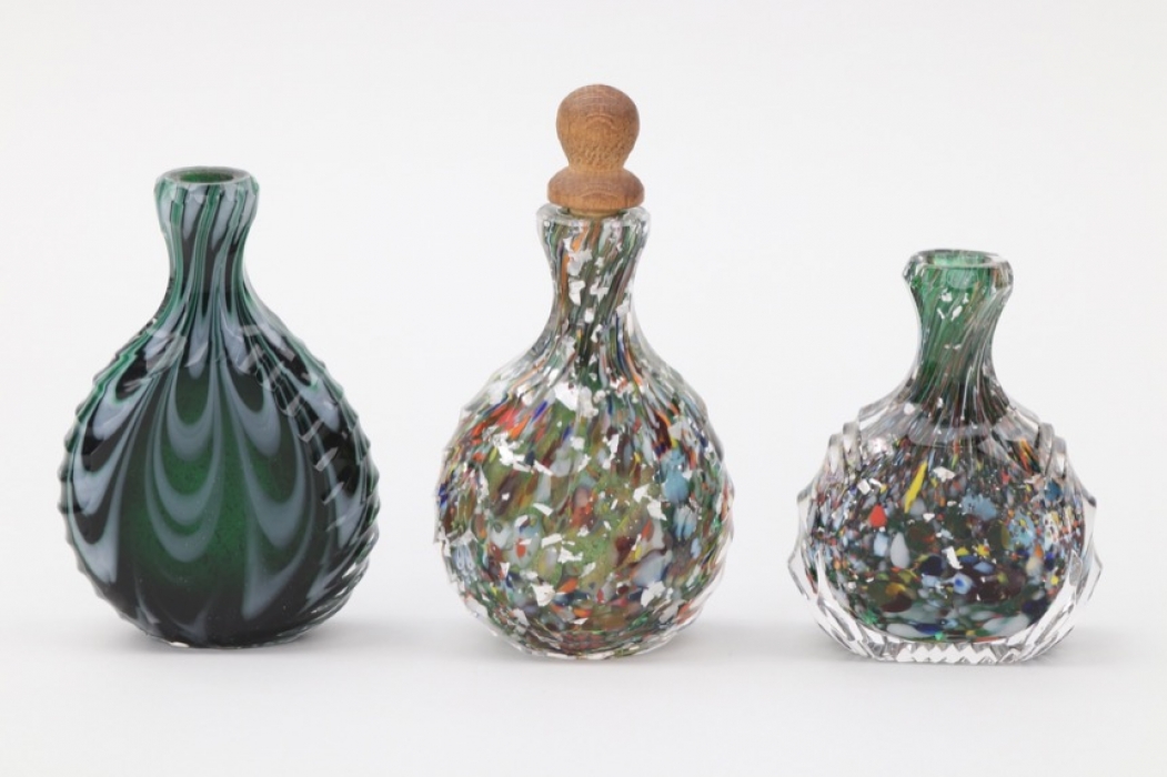 Drei Schnupftabakflaschen aus Glas, Bayrischer Wald, 19. Jh.
