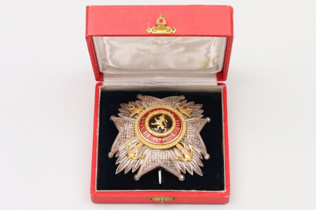Belgium - Cased Order of Leopold, Commander Cross with anchors