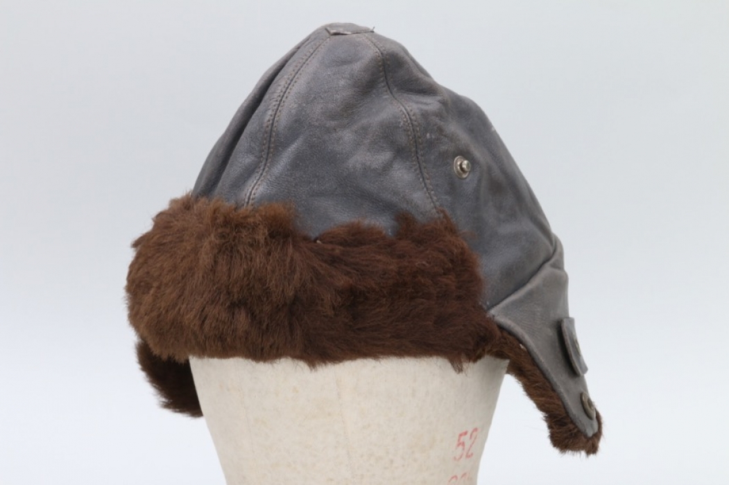Waffen-SS tanker's leather winter cap