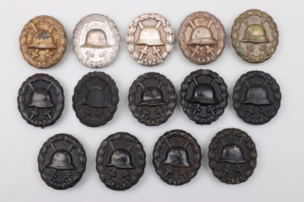 WW1 lot of Wound Badges in silver and black
