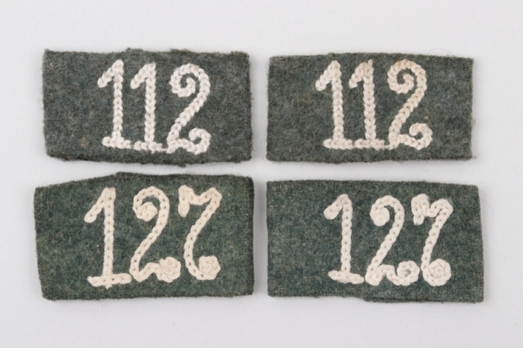 Heer Inf.Rgt. 112 & 127 shoulder board cyphers