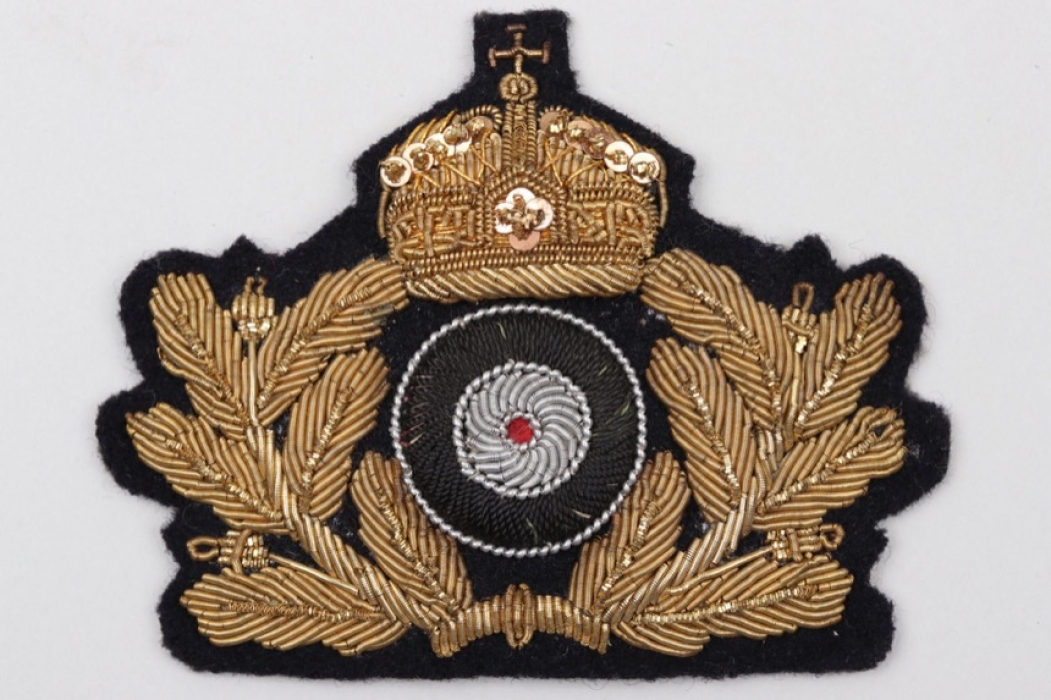 Kaiserliche Marine officer's visor cap cockade wreath badge