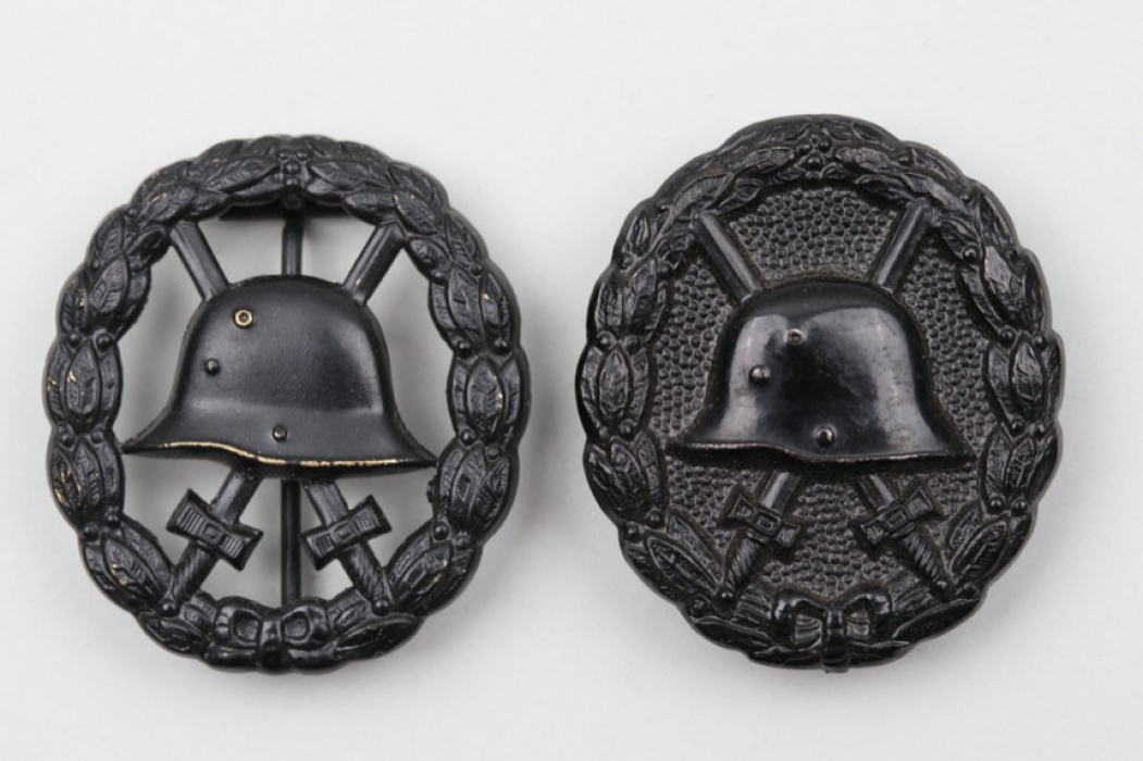 WW1 2 x Wound badges in black - variant