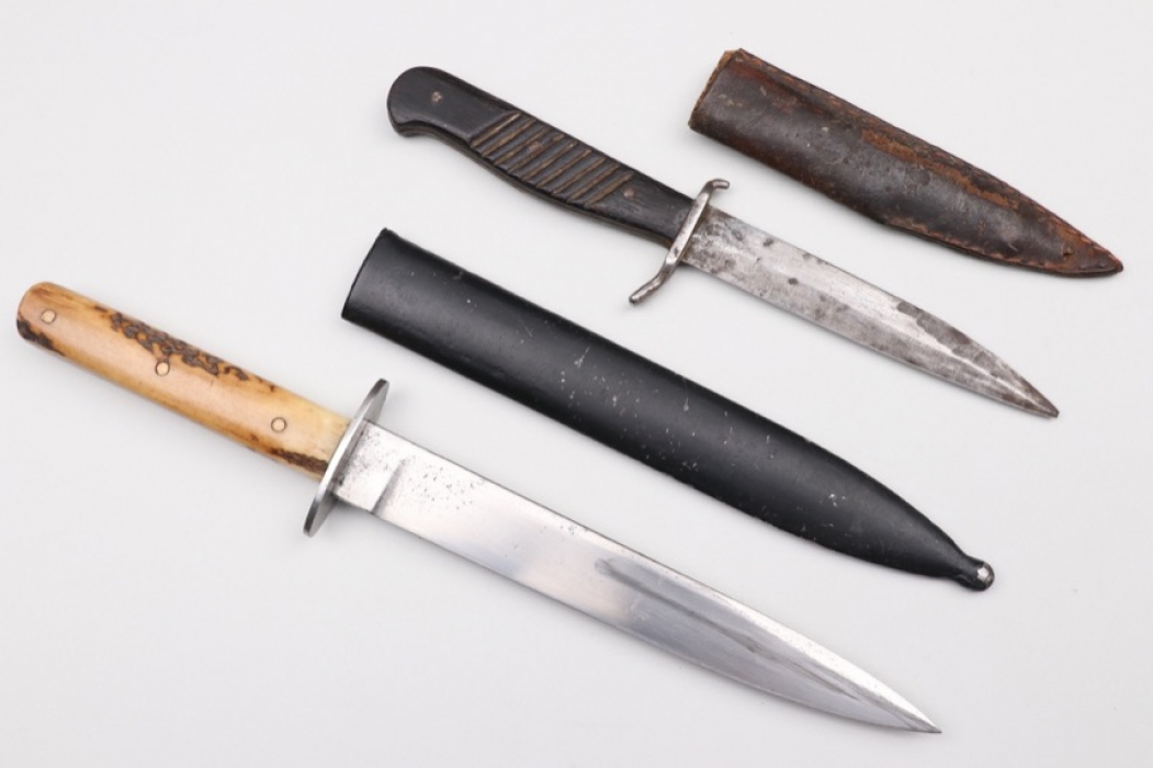 2 + WWI trench knives