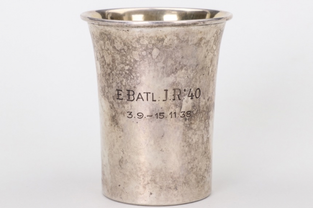 Genlt. Lehmann - I.R.40 engraved silver Schnaps cup