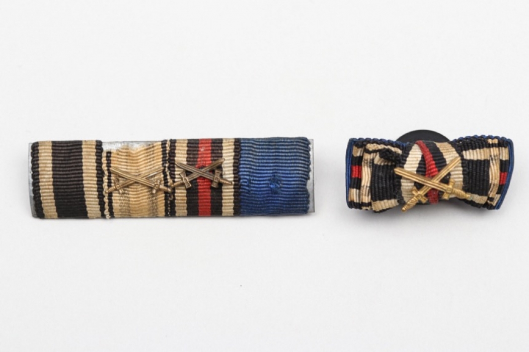 Third Reich 4-place ribbon bar + buttonhole miniature
