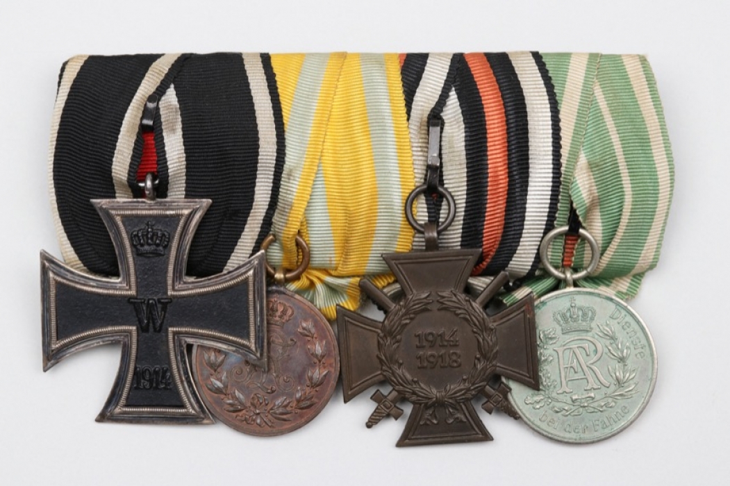 Saxony - 4-place medal bar to WWI veteran