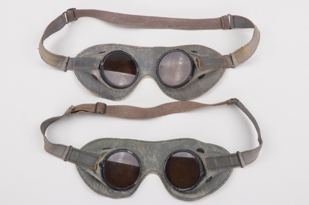 2 + WWII pilot's flying goggles