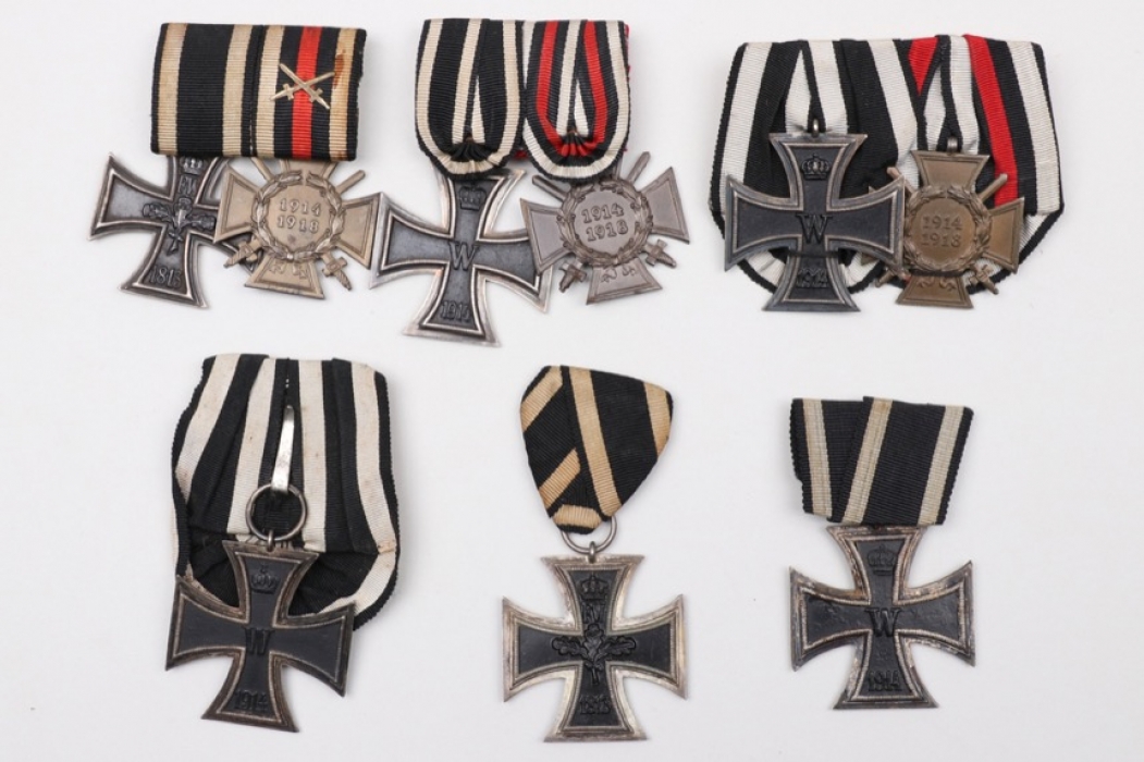 6 + 1914 Iron Cross 2nd Class medal bar lot