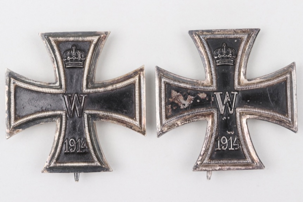 2 + 1914 Iron Crosses 1st Class 1914 "KO" marked