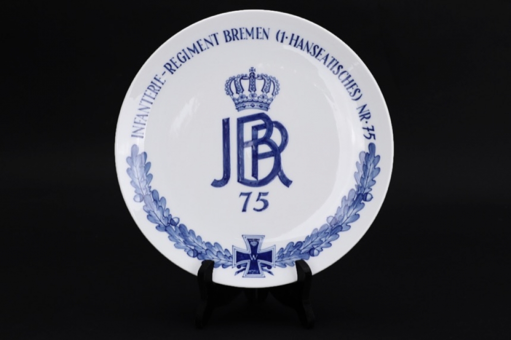 Infanterie-Regiment 75 Bremen porcelain plate - Meissen