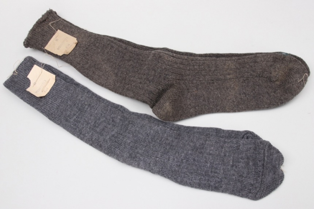 2 + Wehrmacht wool socks with paper tag