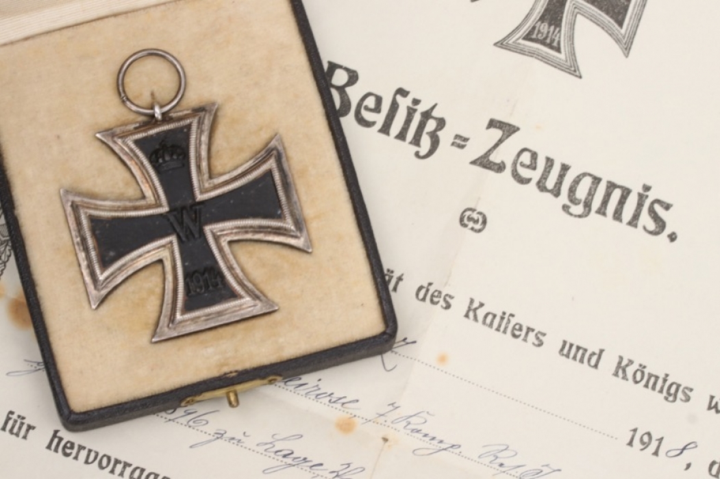 1914 Iron Cross 2nd Class in case + certificate