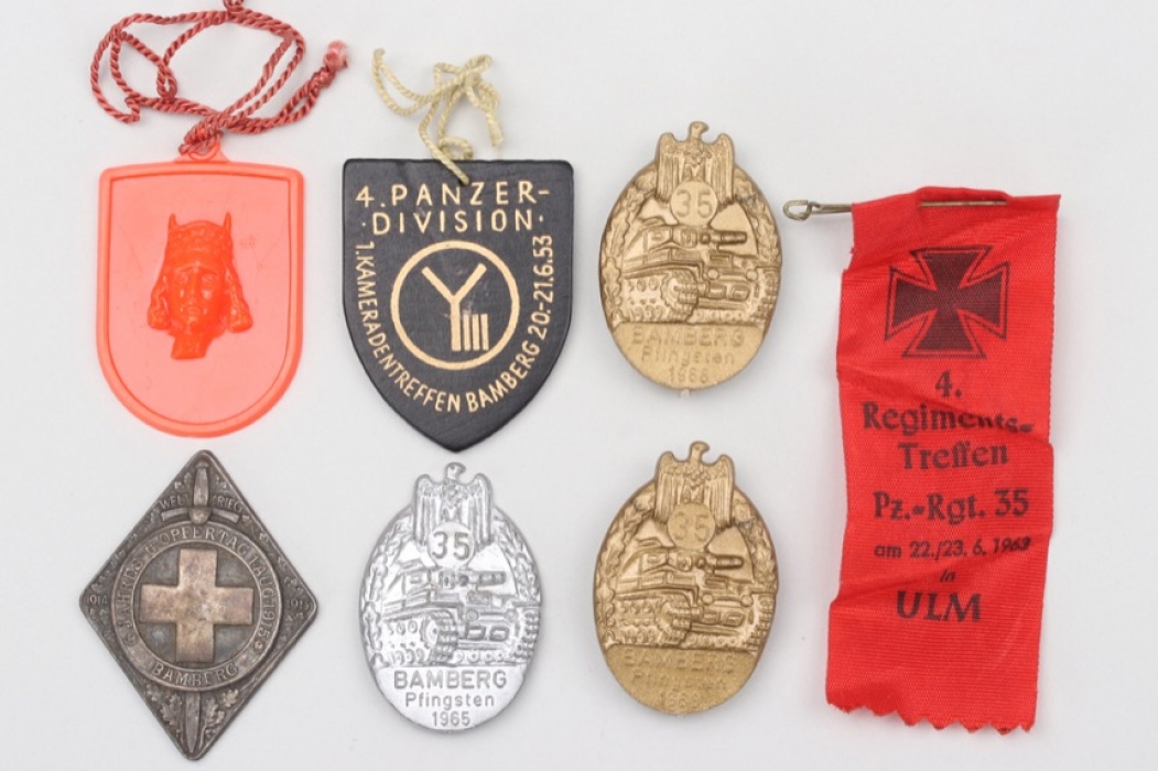 7 + Panzer-Rgt.35  veteran's meeting commemorative badges