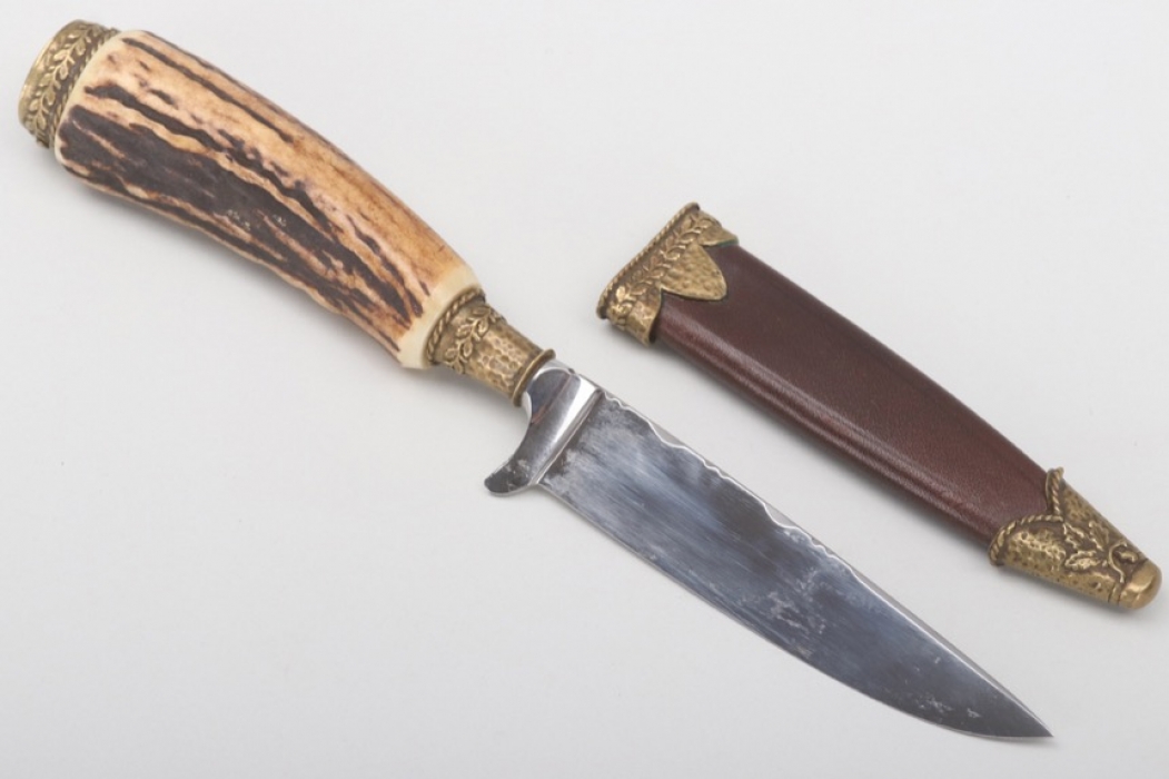 Hunting knife with horn grip - Huberts