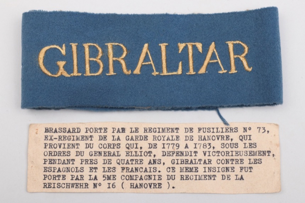 Imperial Germany - "Gibraltar" cuff title