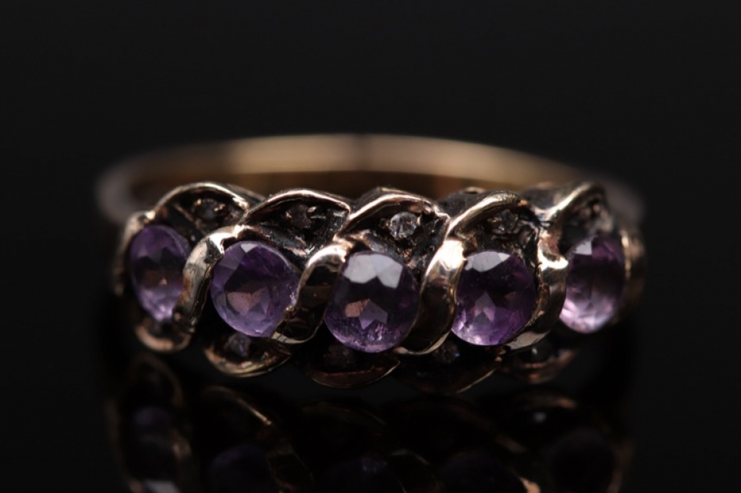 Vintage silver ring with amethyst
