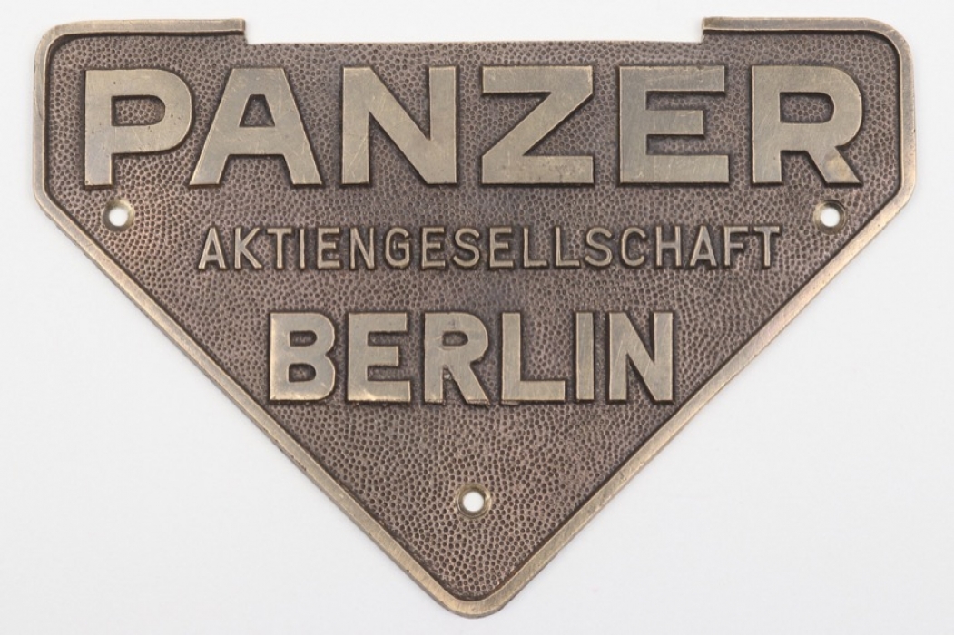 "Panzer" name tag for a safe