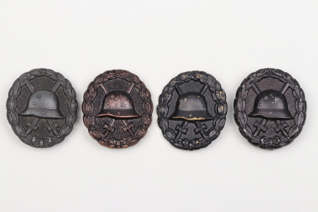 4 + WWI Wound Badges in Black