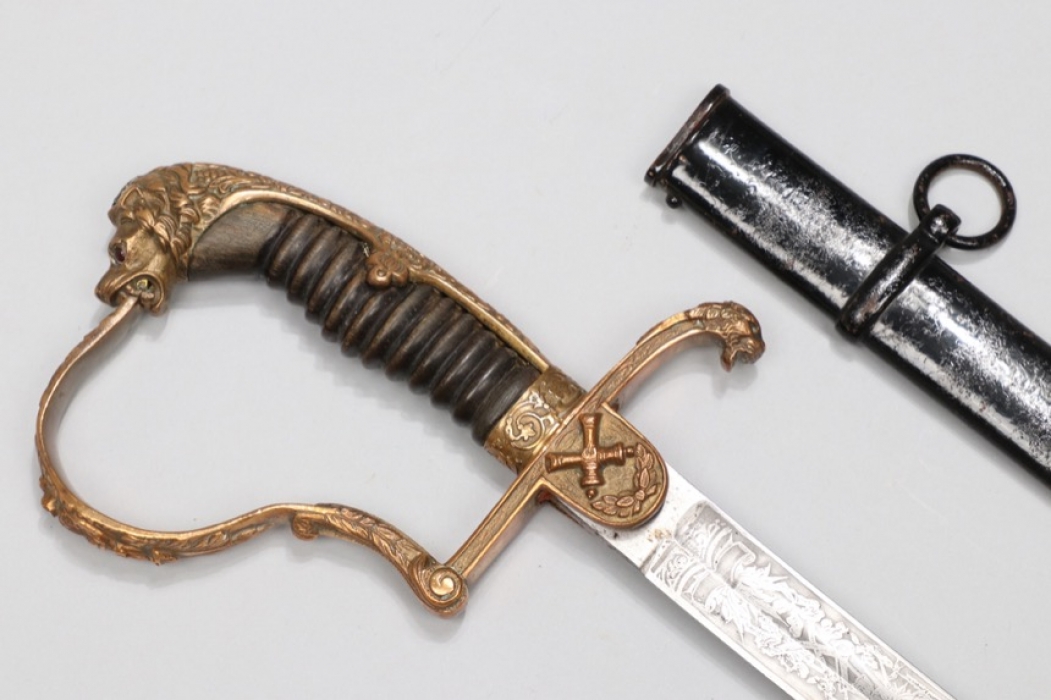 Prussia - Artillerie officer's lions head sabre - etched