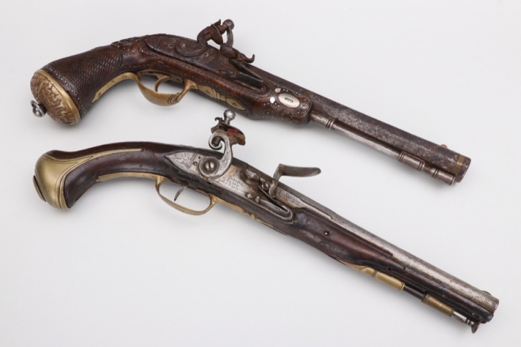2 + early 19th century flintlock pistols