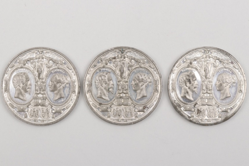 Great Britain - 3 + Commemorative Medals "Visit of Napoleon III"