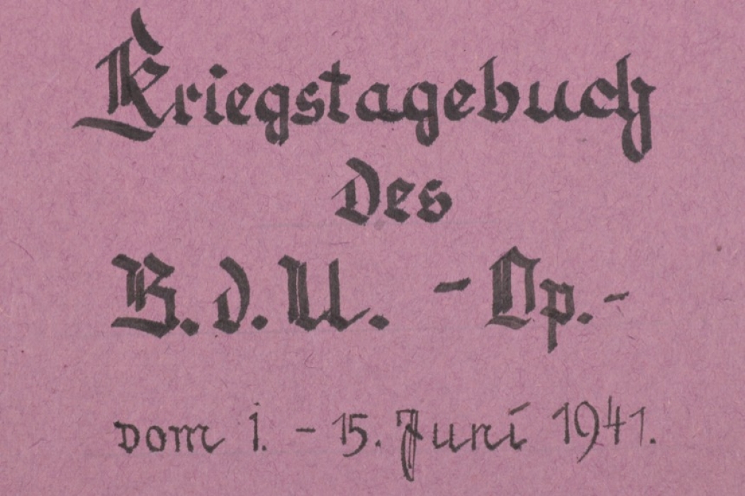 Karl Dönitz signed U-Boot "B.d.U. - Op." war diary
