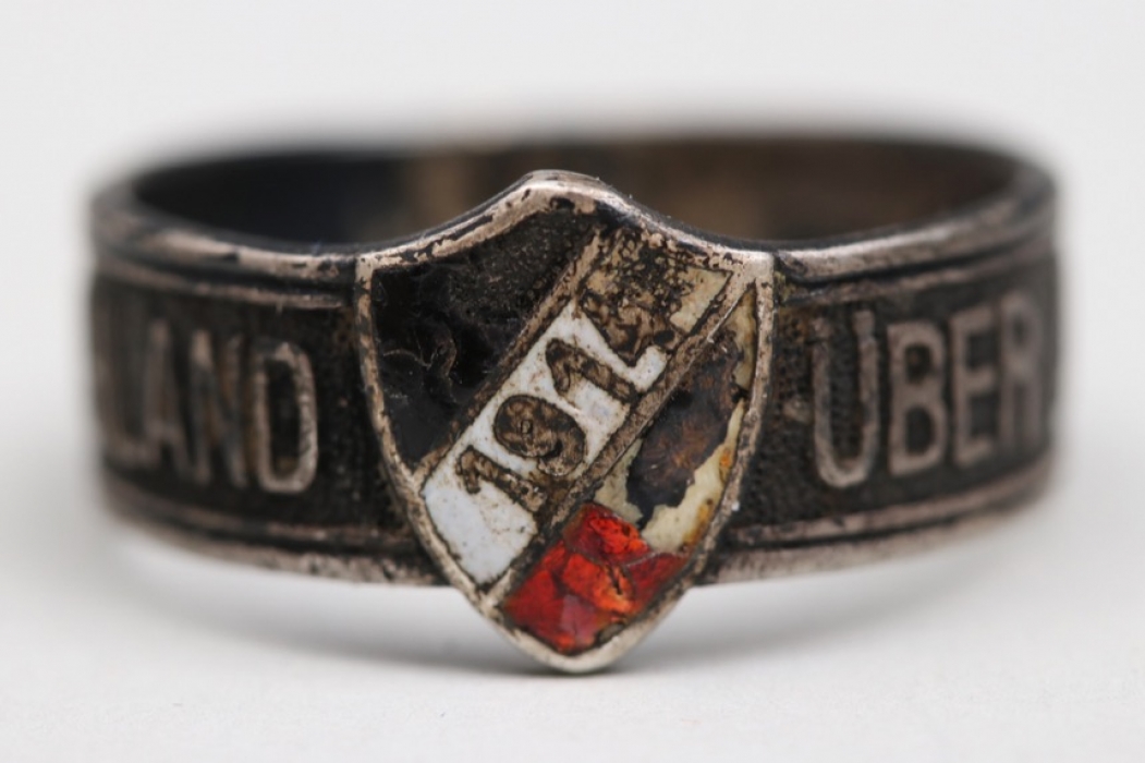 German enameled patriotic WW1 ring