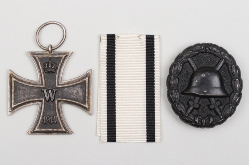 1914 Iron Cross 2nd Class for non-combatants & 1914 Wound badge in black
