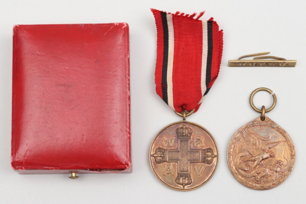 Imperial Germany - China Medal 1901 + battle clasps & Red Cross Medal