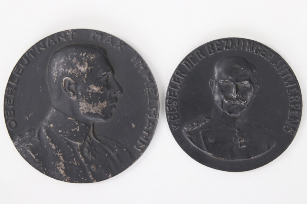 2 + WWI "Immelmann" & "v.Beseler" commemorative plaques