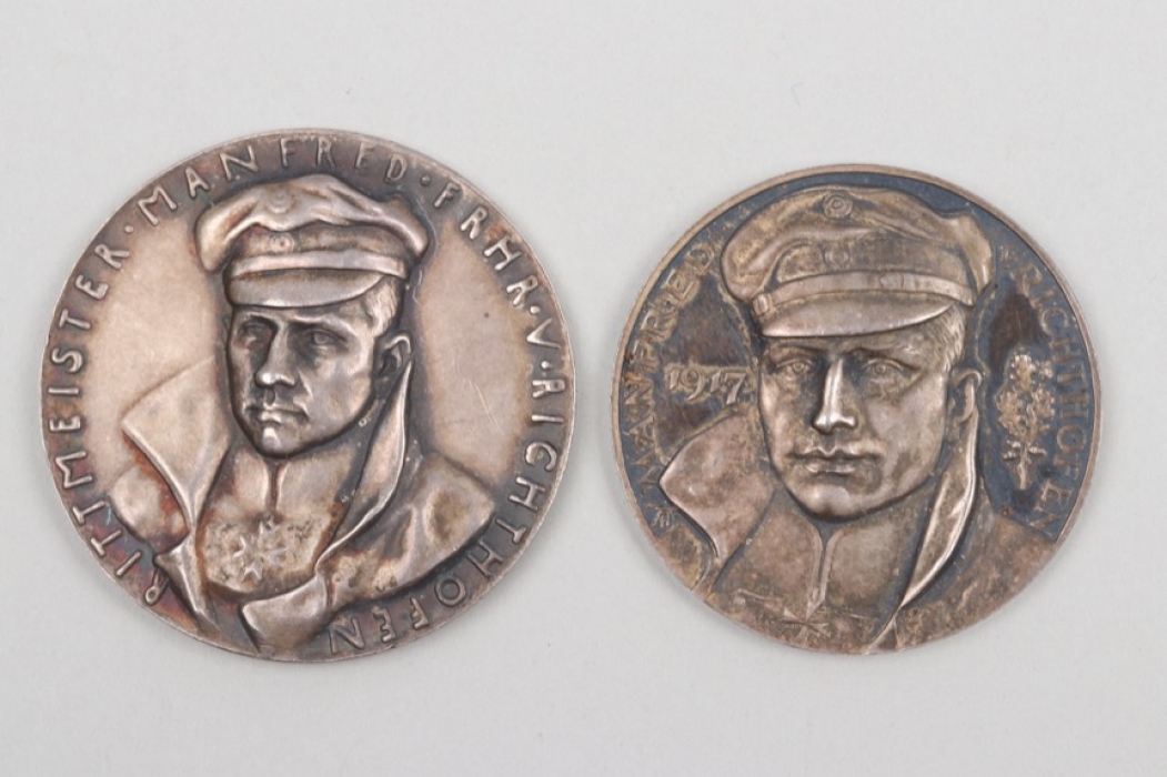 2 + Manfred v. Richthofen commemorative medals - silver