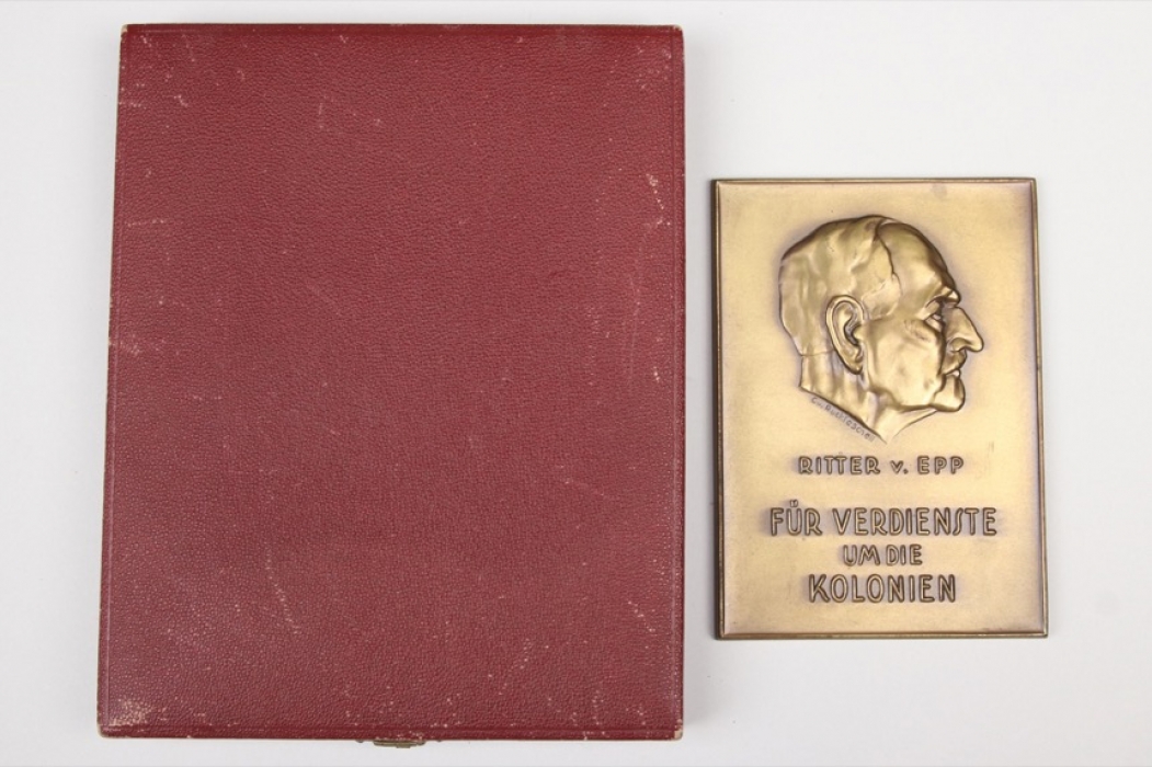 Kolonialkriegerbund - "Ritter v. Epp" colonial plaque in case