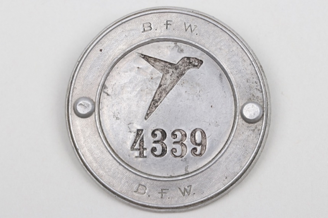 Messerschmitt "B.F.W." employee badge - Lauer