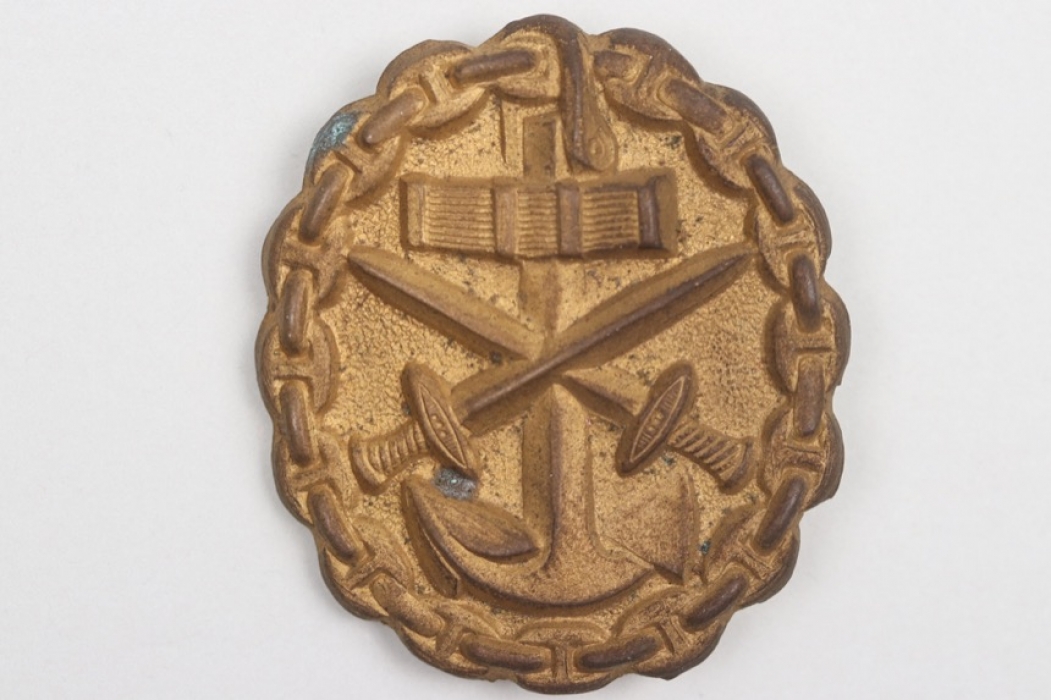 Imperial Germany - Kaiserliche Marine Wound Badge in gold 1918