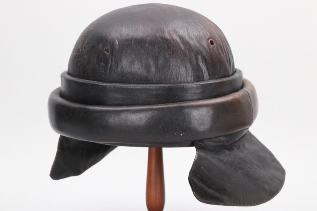Italy - WW2 tanker's leather protective helmet