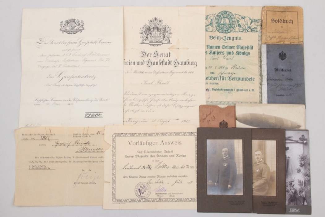 WWI photos, certificates & military ID-cards