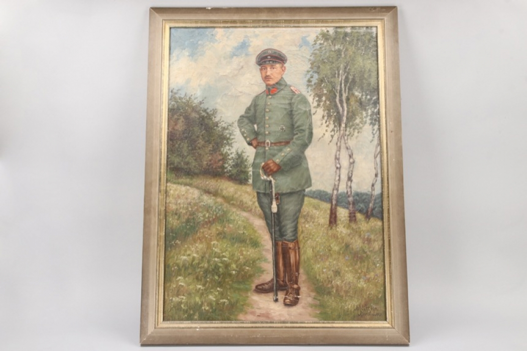Imperial Germany - oil of an artillery officer