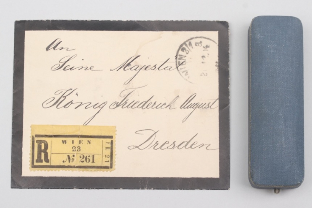 Envelope to Friedrich August & jeweler's case