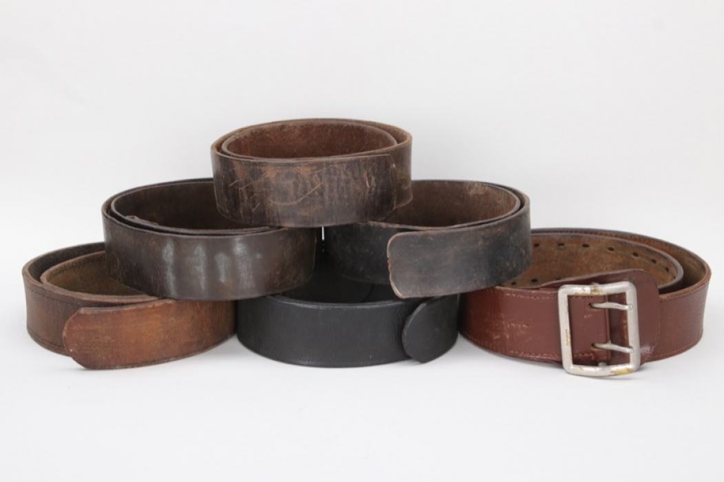 6 x Wehrmacht leather belts