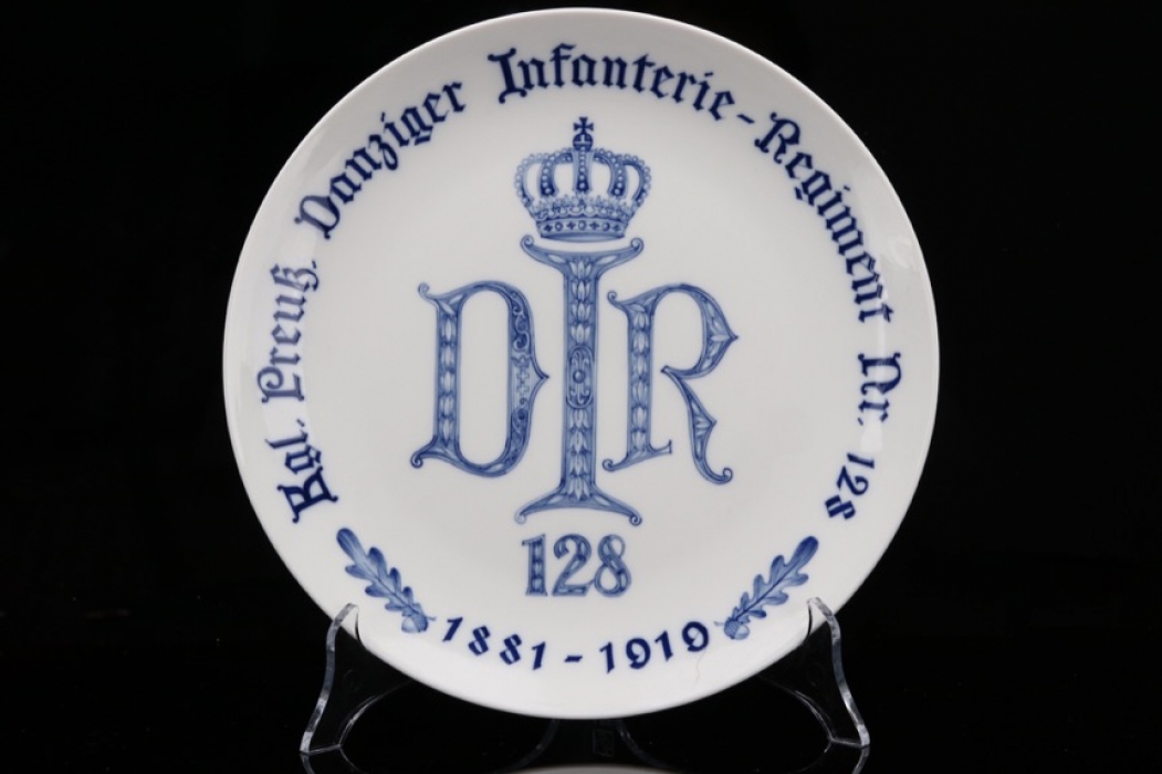 Imperial Danziger Infanterie-Regiment Nr. 128 porcelain plate - MEISSEN